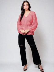 Kotty Women Solid V-Neck Top