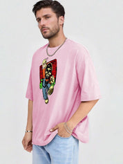Kotty Men Graphic Printed Round Neck Cotton Oversized T-Shirt
