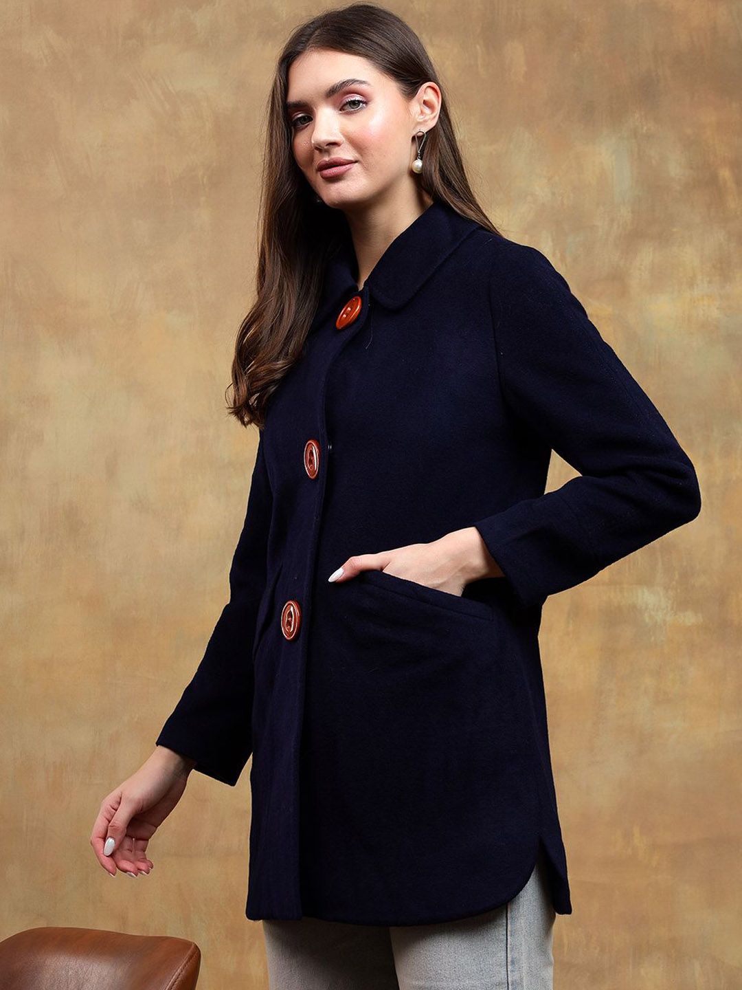 Kotty Women Spread Collar Overcoat