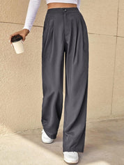 Kotty Women Relaxed Straight Leg Straight Fit High-Rise Easy Wash Trousers