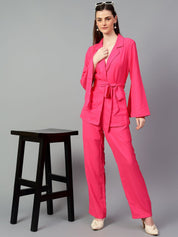Kotty Pink Tie-Up Blazer & Trousers
