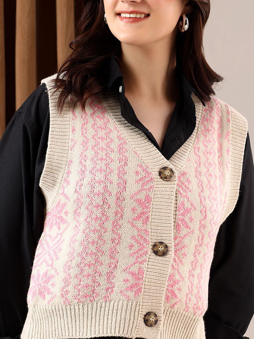 Kotty Women Printed Crop Cardigan