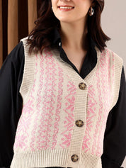 Kotty Women Printed Crop Cardigan