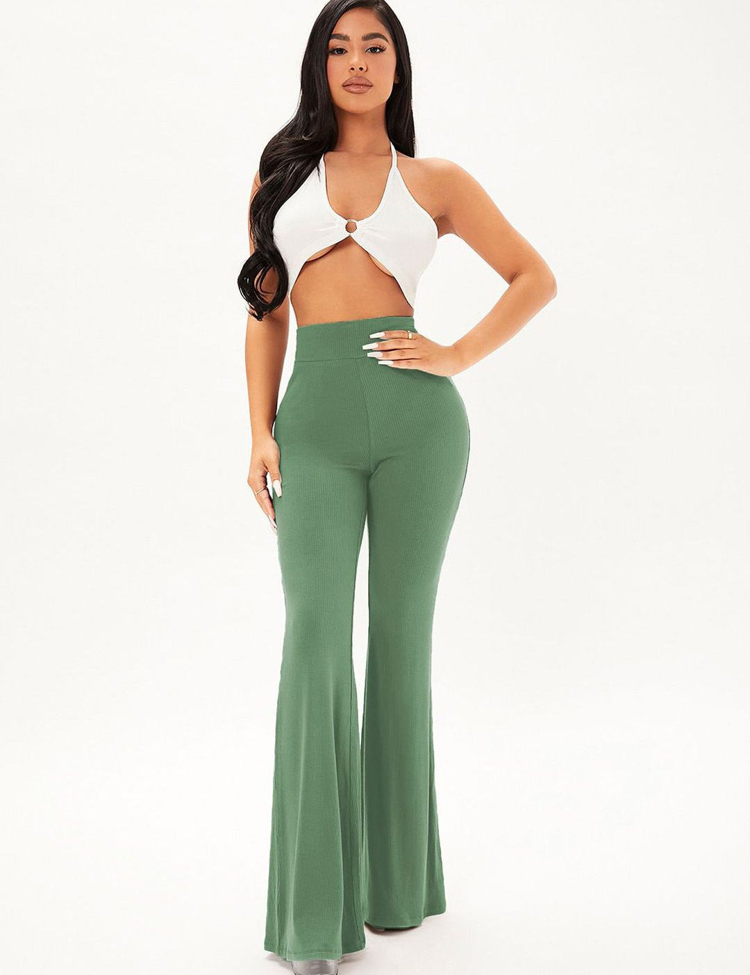 Kotty Women Regular Fit High-Rise Cotton Regular Trousers