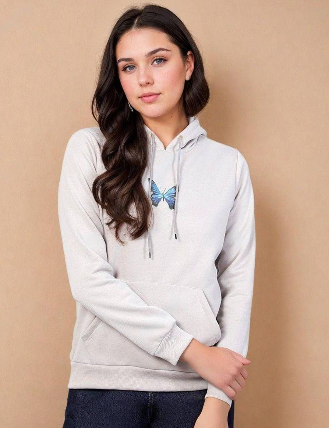 Kotty Women Graphic Printed Full Sleeve Hooded Sweatshirt