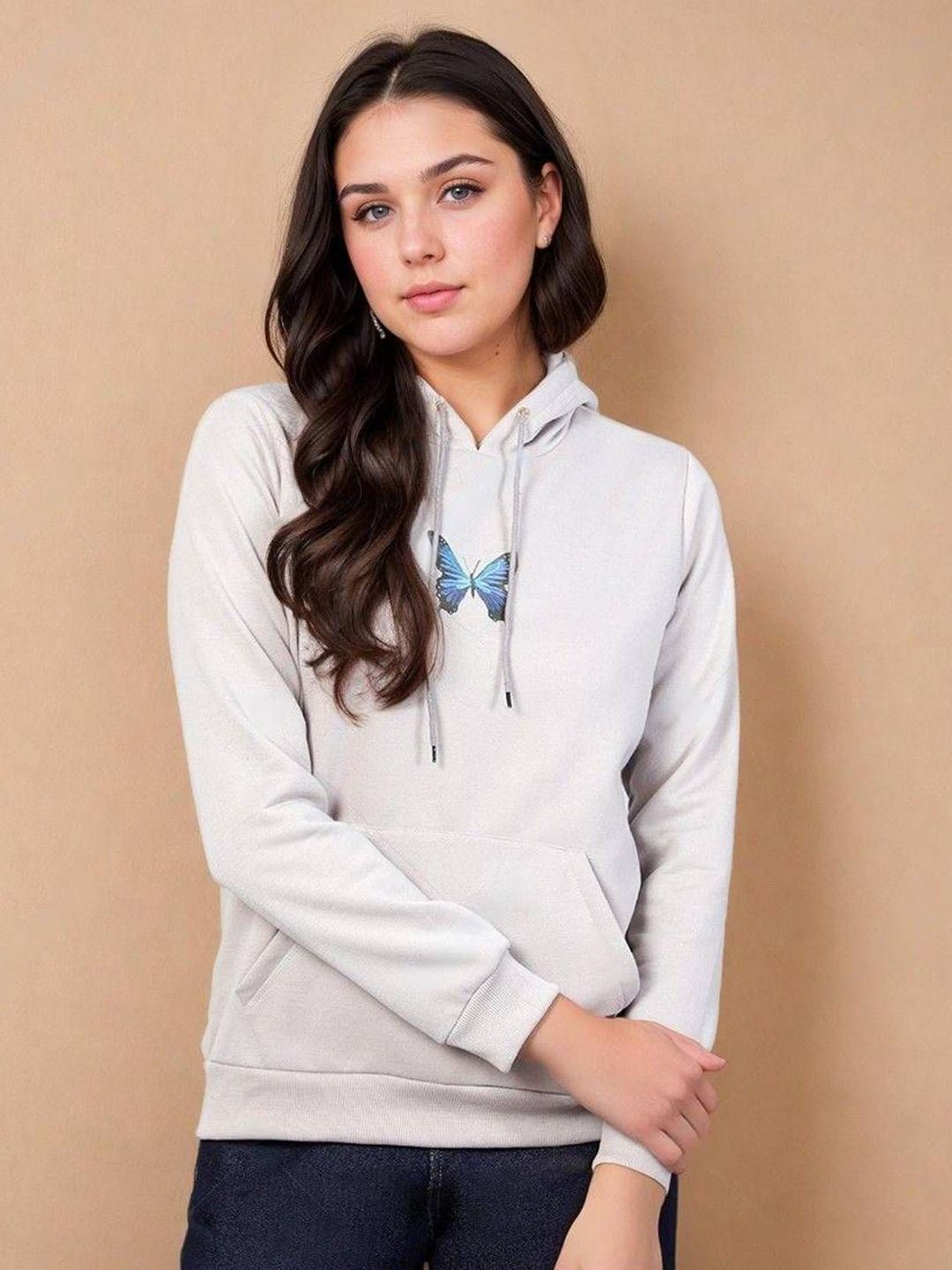 Kotty Women Graphic Printed Full Sleeve Hooded Sweatshirt