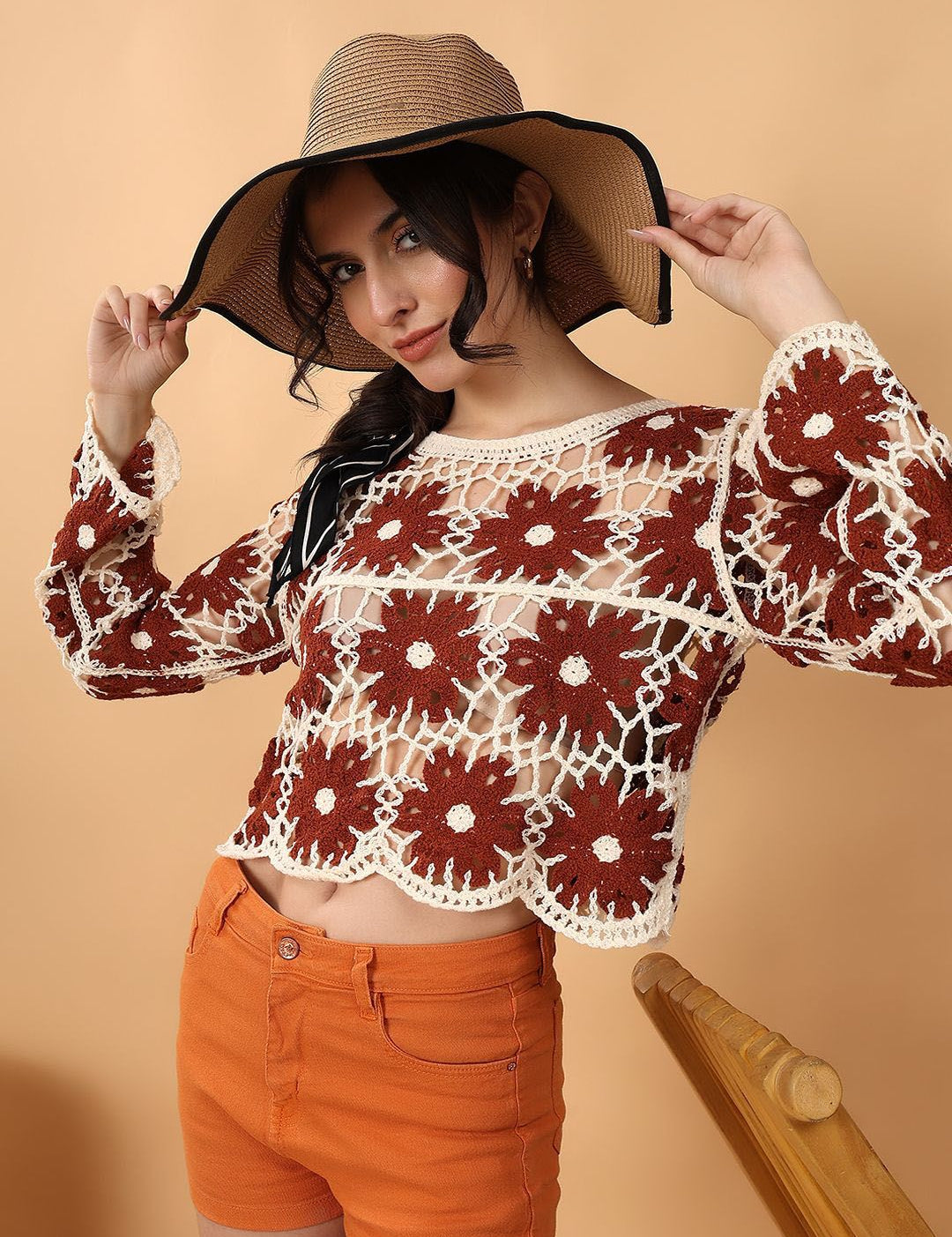 Kotty Floral Crochet Cotton Top