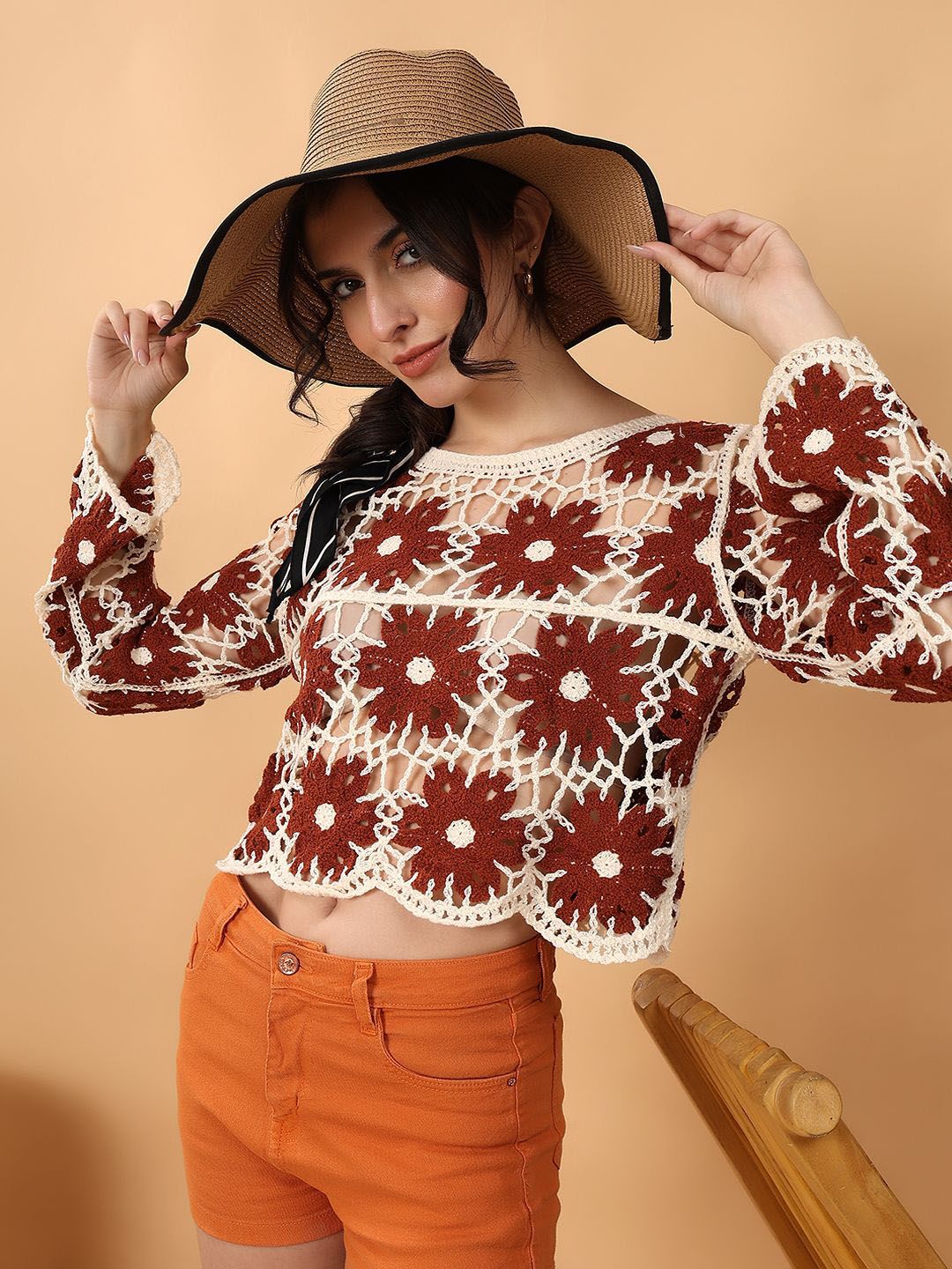 Kotty Floral Crochet Cotton Top