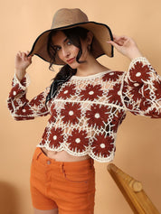 Kotty Floral Crochet Cotton Top
