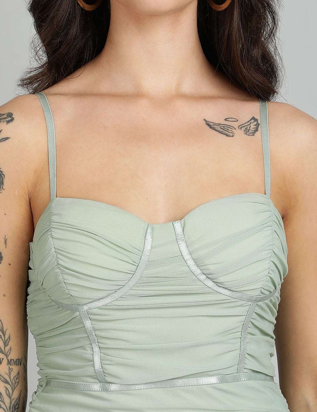 Kotty Women Ruched Bodycon Midi Dress