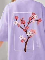 Kotty Girls Graphic Printed Round Neck Cotton Oversized T-shirt