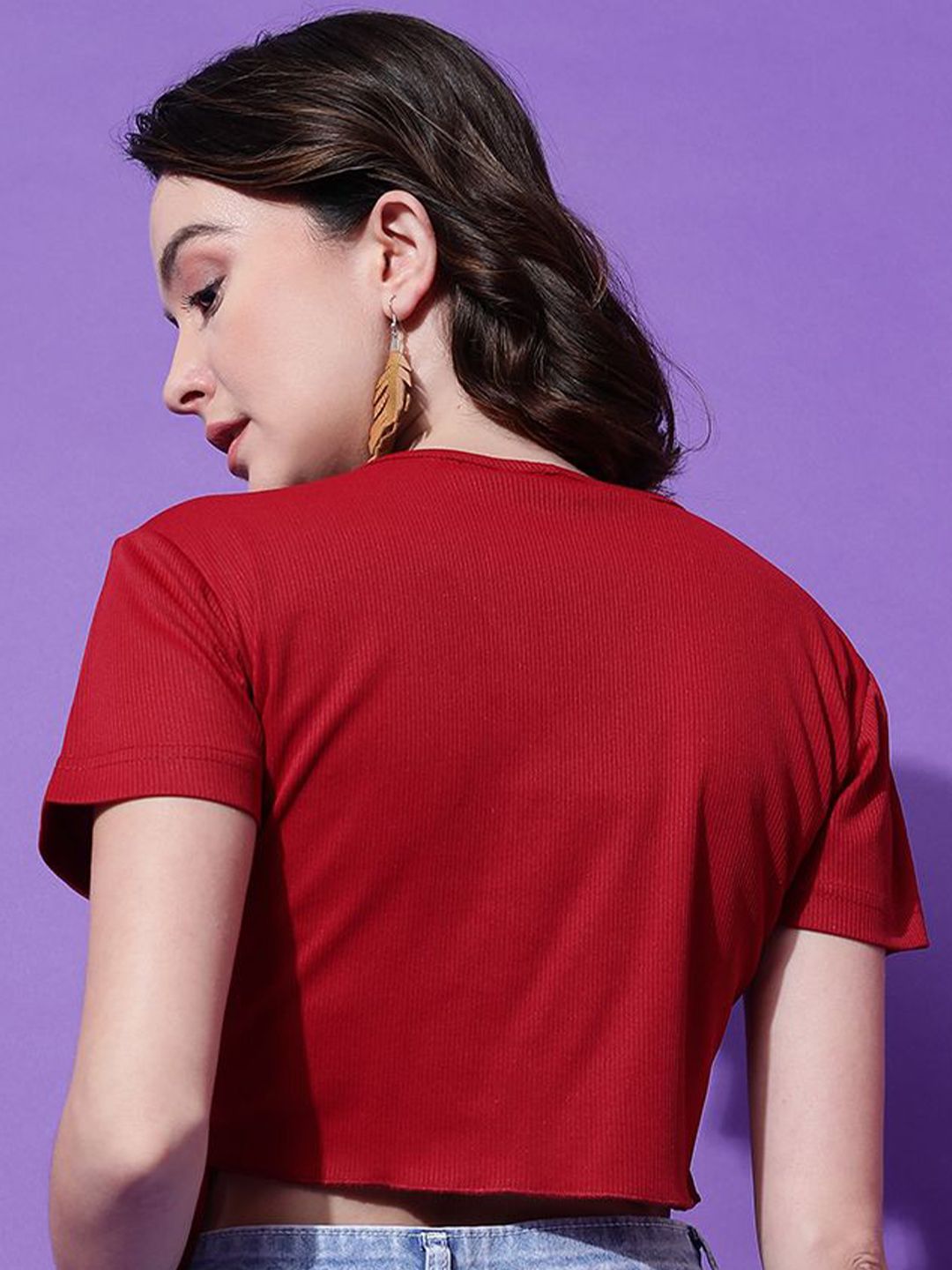 Kotty Women Solid V-Neck Cotton Top