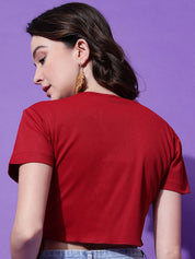 Kotty Women Solid V-Neck Cotton Top