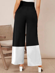 Kotty Women Solid Colourblocked High-Rise Easy Wash Trousers