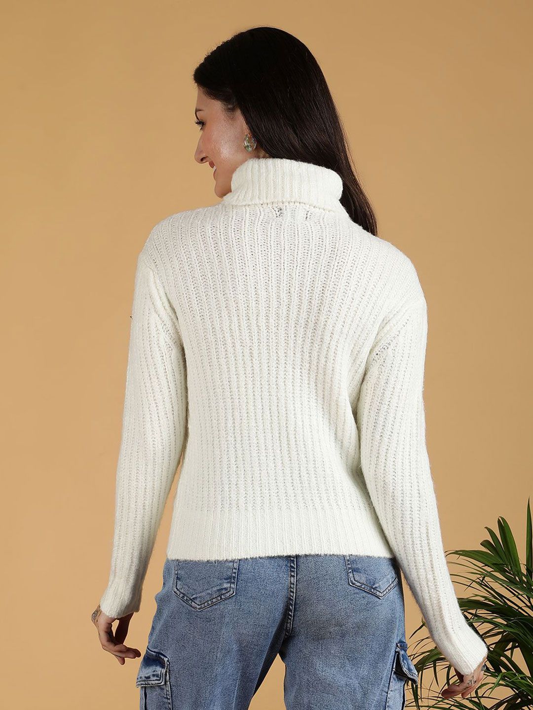 Kotty Women Self Design Cable Knit Pullover Sweater 