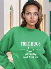 Kotty Women Typography Printed Round Neck Full Sleeve Sweatshirt