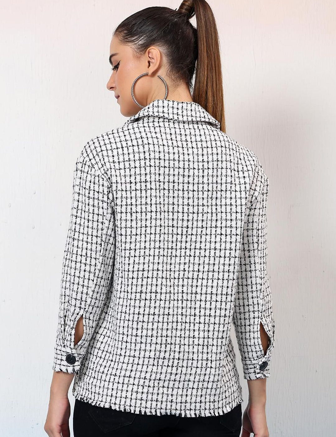  Kotty Checked Shawl Collar Coats

