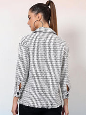  Kotty Checked Shawl Collar Coats

