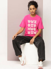 Kotty Geometric Printed Oversized T-shirt