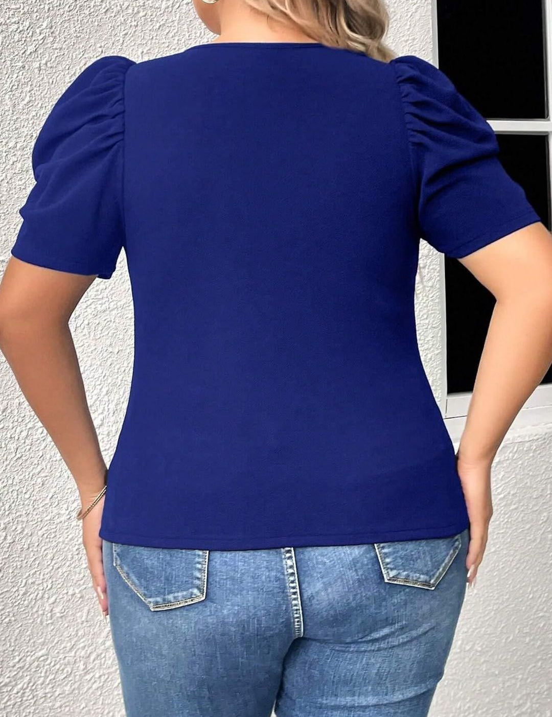 KOTTY Women Puff Sleeve Cut Out Detail Fitted Top