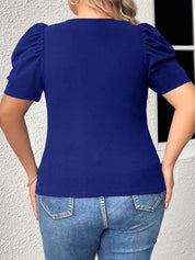 KOTTY Women Puff Sleeve Cut Out Detail Fitted Top