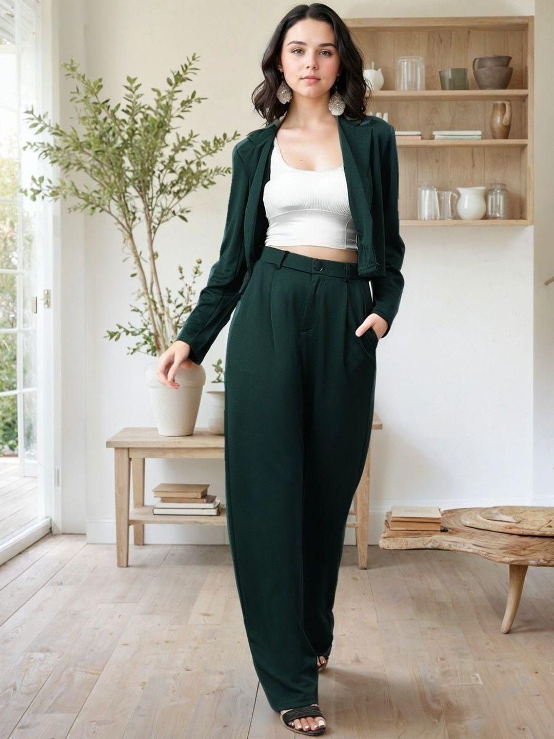 Kotty Lapel Collar Long Sleeves Coat With Trouser 