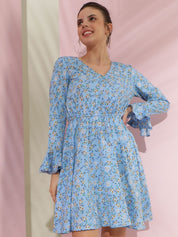 Kotty Women Floral Printed Fit & Flare Mini Dress