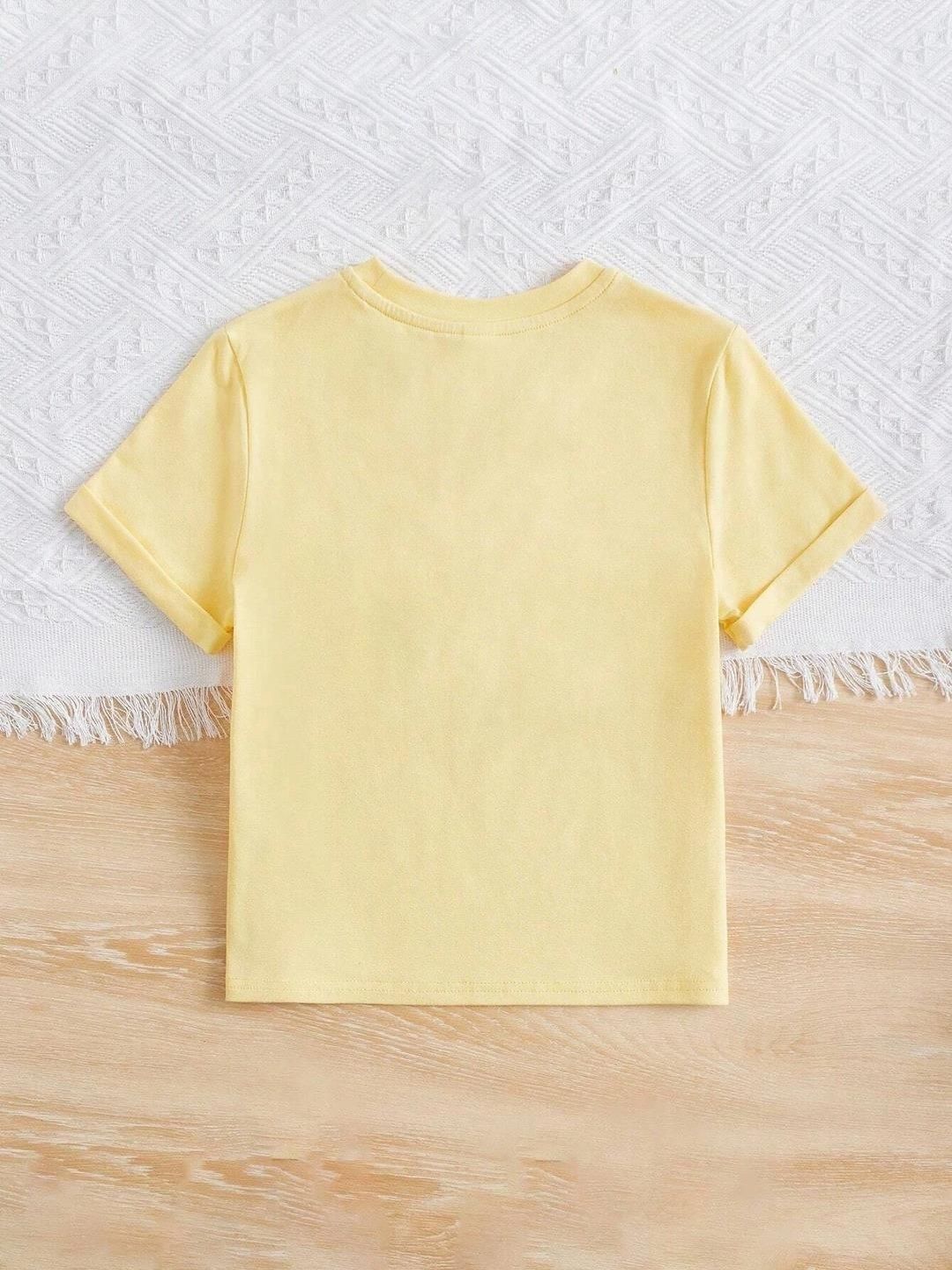 Kotty Girls Graphic Printed Round Neck Cotton Oversized T-shirt