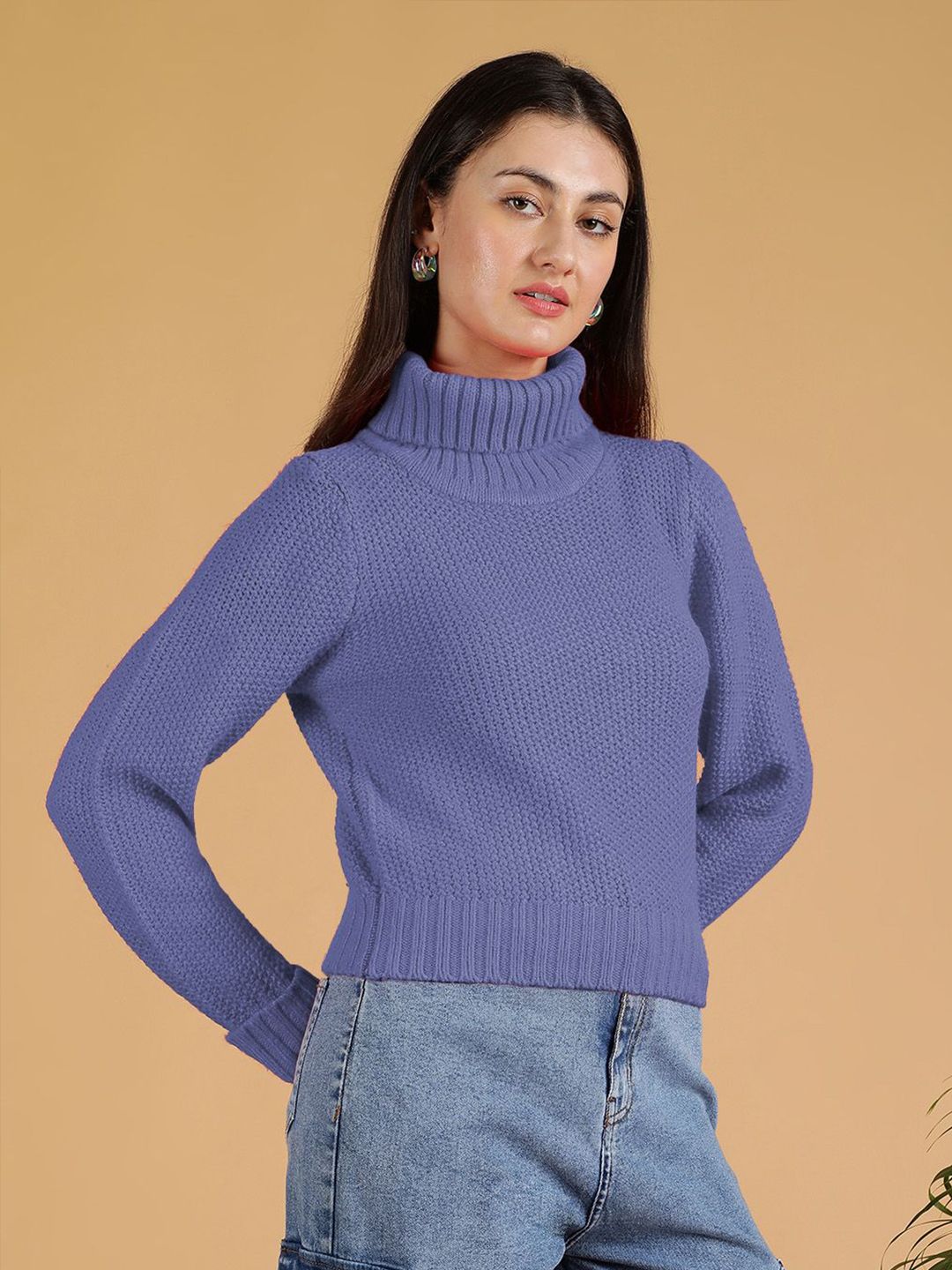 Kotty Women Turtle Neck Cotton Pullover 