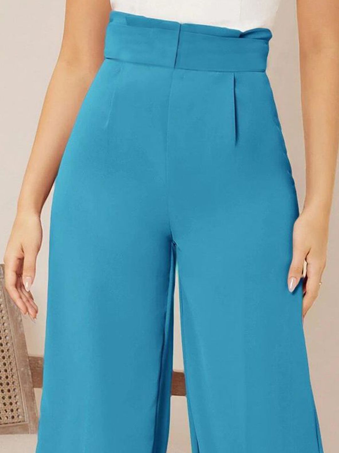 Kotty Women High-Rise Wide Leg Pleated Formal Trousers