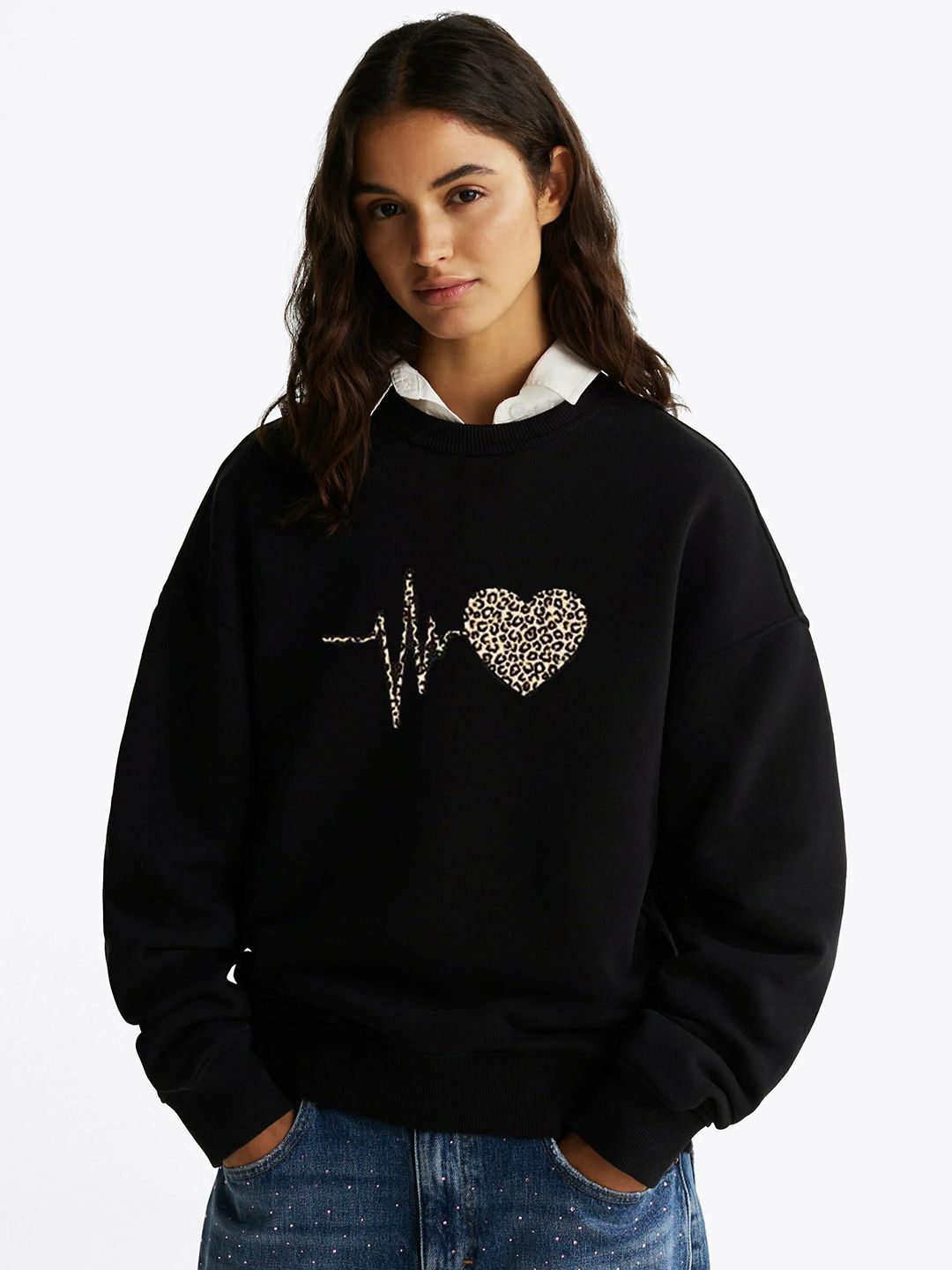 Kotty Women Graphic Printed Round Neck Full Sleeve Pullover Sweatshirt