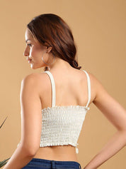 Kotty Women Sleeveless Cotton Crochet Crop Top