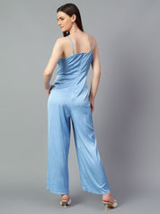 Kotty Women Solid Cowl Neck Sleeveless Basic Jumpsuit