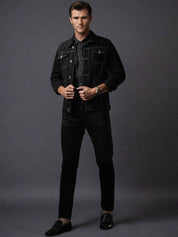 Kotty Men Solid Denim Jacket