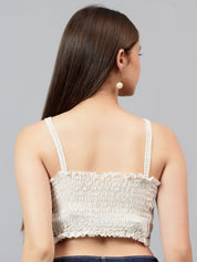 Kotty Women Self Design Scoop Neck Cotton Top