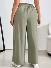 CURVE BY KOTTY Women Relaxed Straight Leg High-Rise Trousers