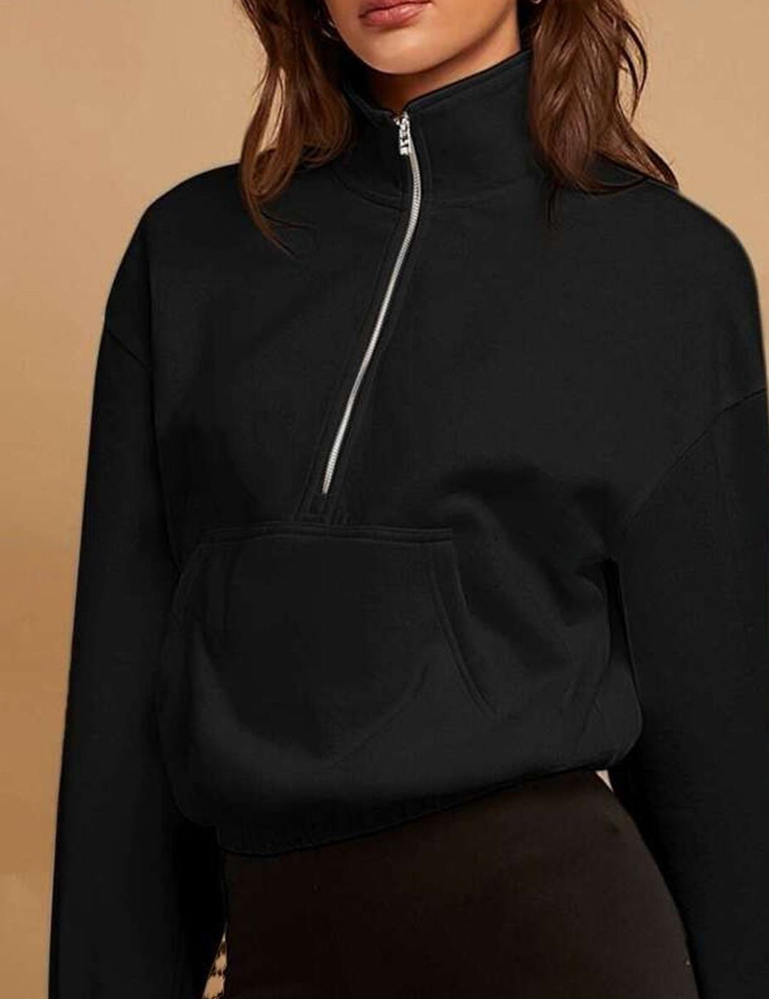 Kotty Women Mock Collar Long Sleeves Sweatshirt