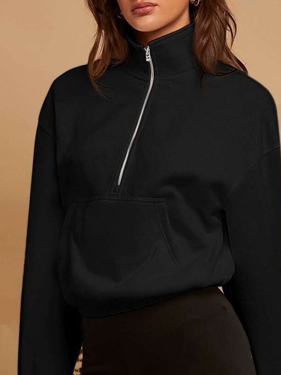 Kotty Women Mock Collar Long Sleeves Sweatshirt