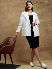 Kotty Notched Lapel Collar Long Sleeves Overcoat