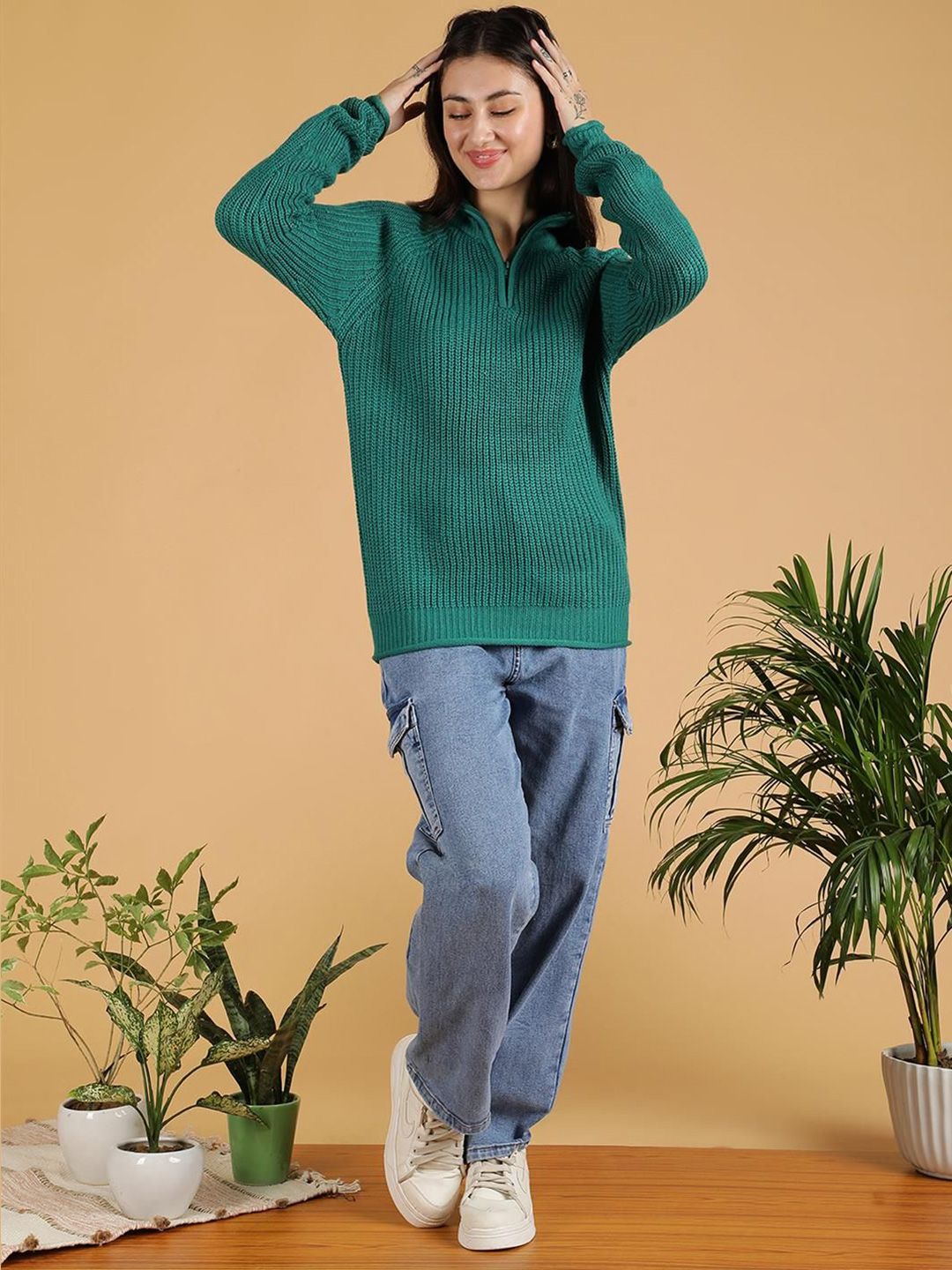 Kotty Women Half Zipper Cotton Pullover