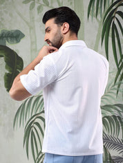 Kotty Men Spread Collar Textured Casual Shirt