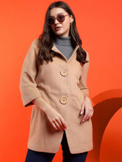 Kotty Band Collar Long Sleeves Overcoat