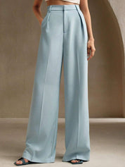Kotty Women Relaxed Straight Leg High-Rise Pleated Wide Leg Trousers