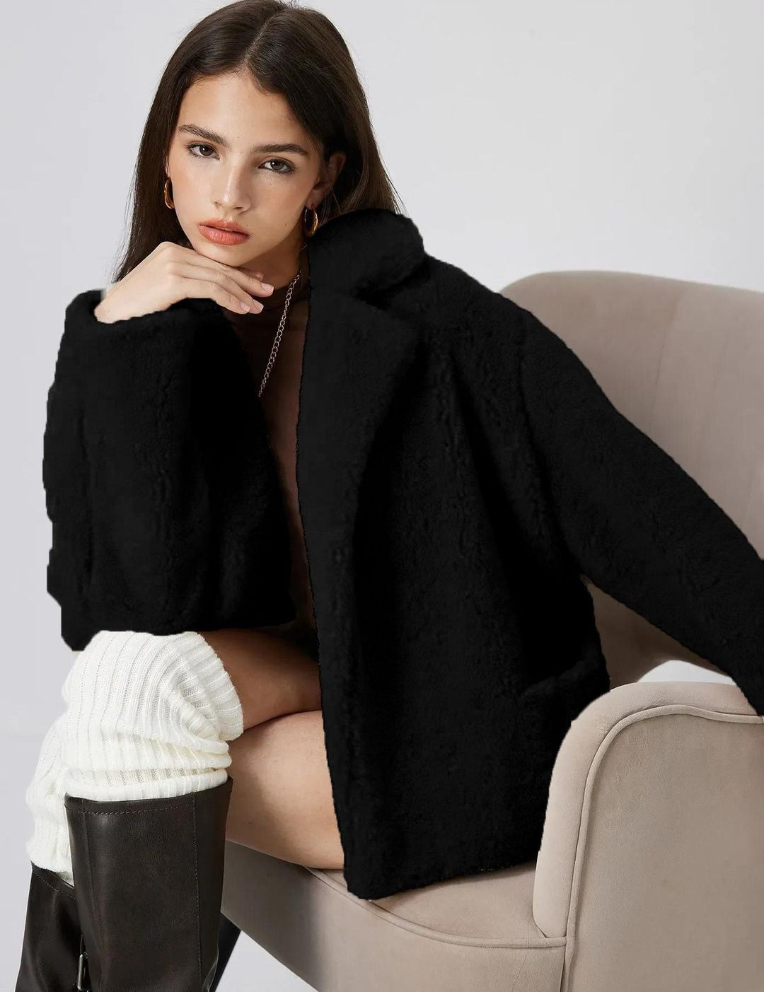 Kotty Lightweight Open Front Lapel Collar Jacket