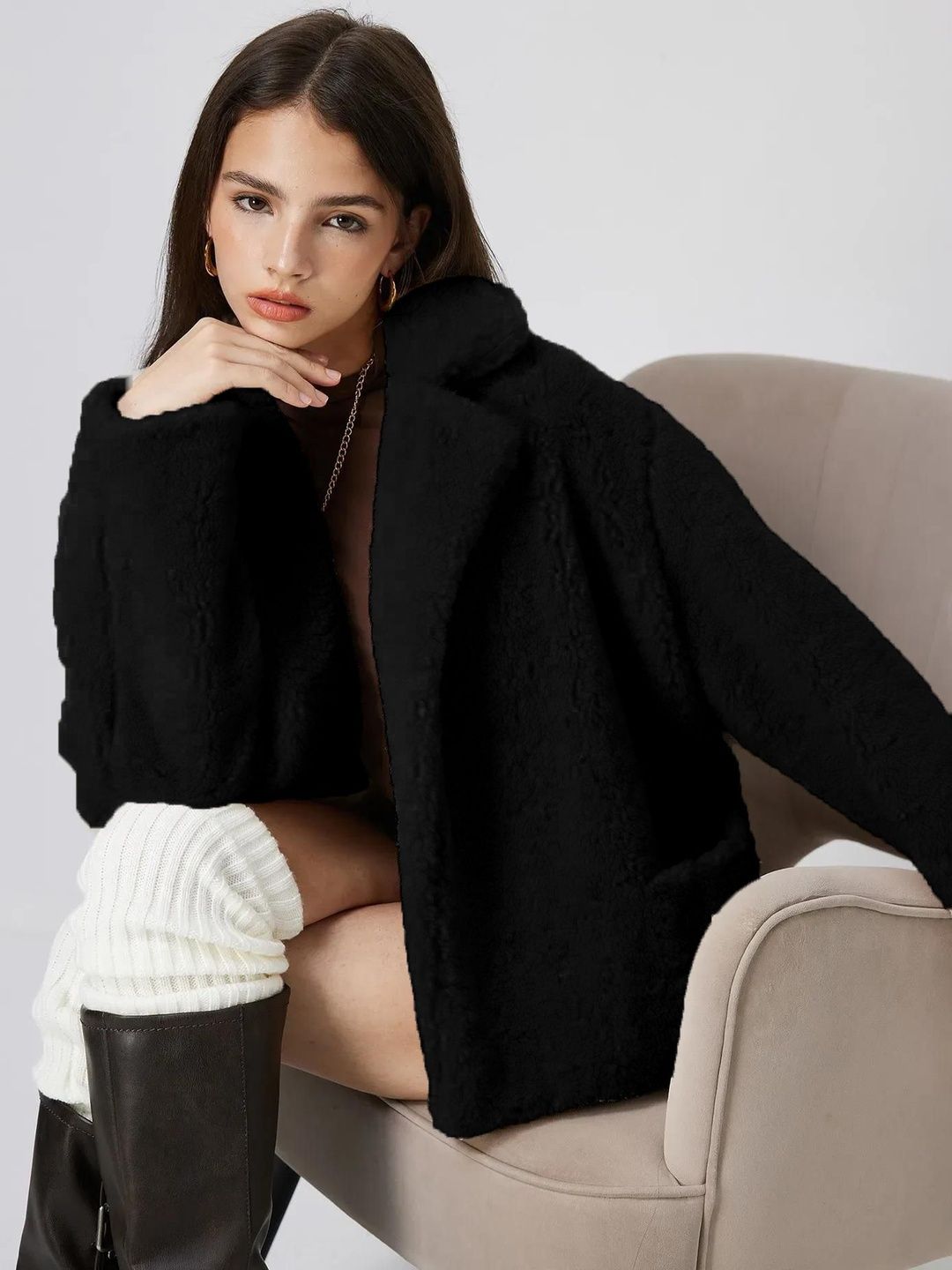 Kotty Lightweight Open Front Lapel Collar Jacket