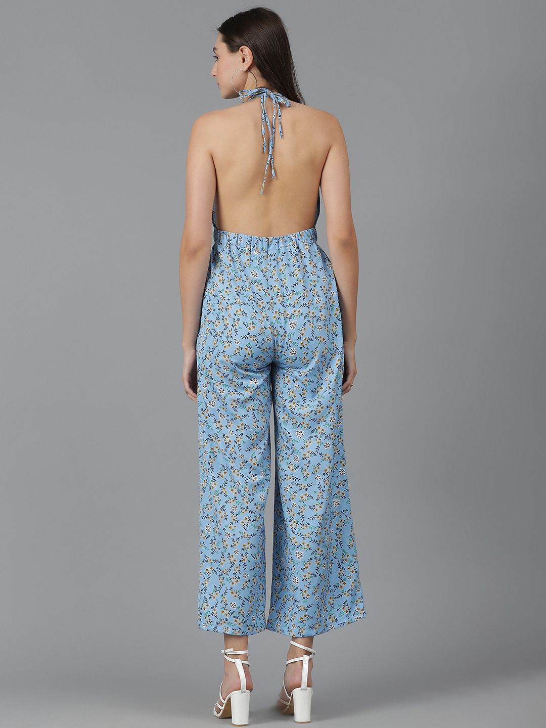 Kotty Women Halter Neck Printed Basic Jumpsuit