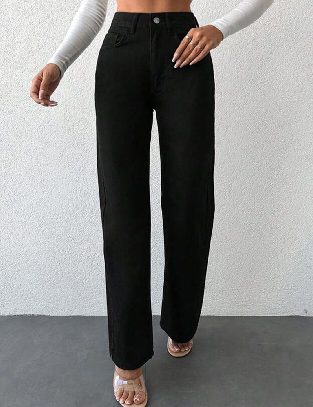 Kotty Women Jean Straight Fit High-Rise Stretchable Jeans