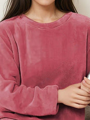 Kotty Velvet Round Neck Winter Nightsuit