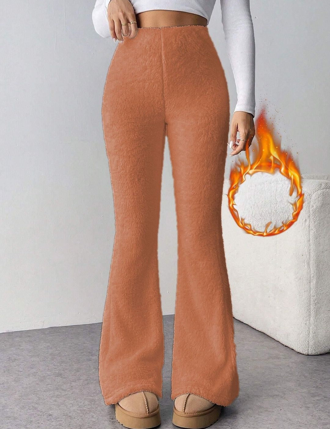 Kotty Women High-Rise Slip-On Bootcut Easy Wash Trousers