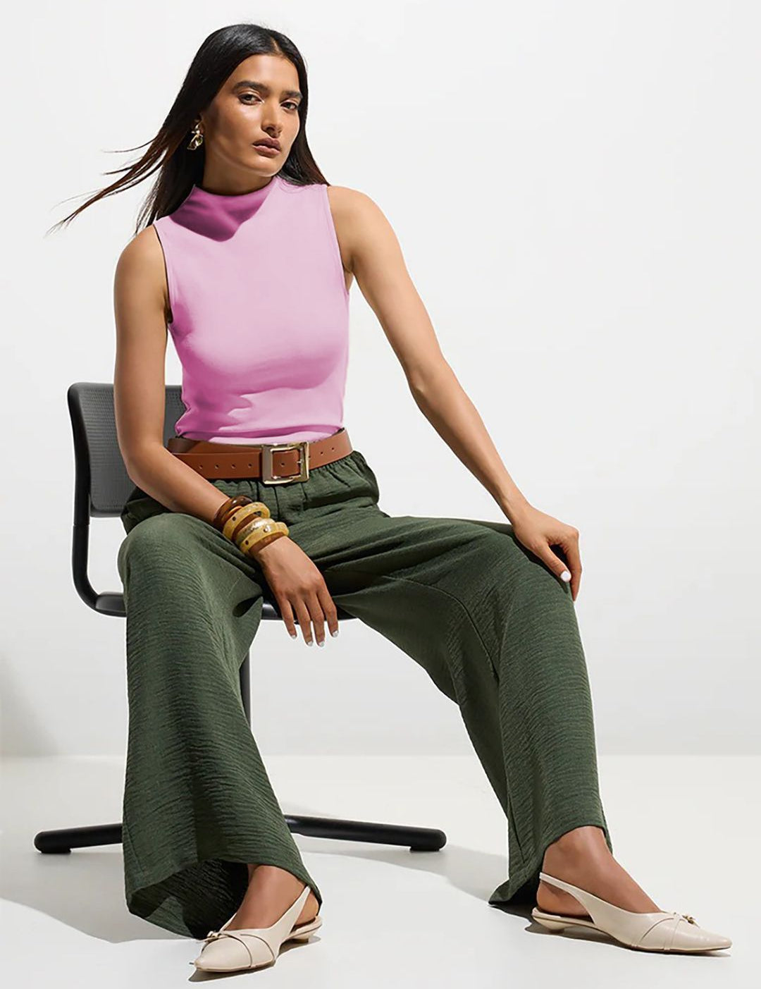 Kotty Women High Neck Sleeveless Fitted Top